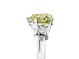 White gold Fancy Yellow Heart  Solitaire Diamond Ring with Six-Prong Setting on a Classic Band_8