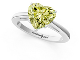 White gold Fancy Yellow Heart  Solitaire Diamond Ring with Split Shank and Four-Prong Setting_21