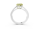White gold Fancy Yellow Heart  Solitaire Diamond Ring with Split Shank and Four-Prong Setting_23