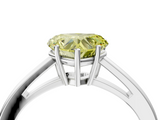 White gold Fancy Yellow Heart  Solitaire Diamond Ring with Split Shank and Four-Prong Setting_24