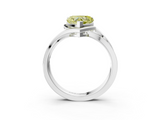 White gold Fancy Yellow Heart  Solitaire Diamond Ring with Split Shank and Prong Setting_44