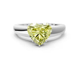White gold Fancy Yellow Heart  Solitaire Diamond Ring with Tapered Band and Four-Prong Setting_49