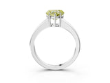 White gold Fancy Yellow Heart  Solitaire Diamond Ring with Tapered Band and Four-Prong Setting_51