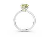 White gold Fancy Yellow Heart  Solitaire Diamond Ring with Thin Band and Four-Prong Setting_6