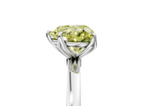 White gold Fancy Yellow Heart  Solitaire Diamond Ring with Thin Band and Four-Prong Setting_8