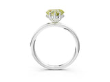 White gold Fancy Yellow Heart  Solitaire Diamond Ring with a Classic Band and Four-Prong Setting 5