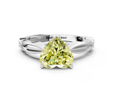 White gold Fancy Yellow Heart  Solitaire Diamond Twisted Band with Four-Prong Setting_58