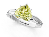 White gold Fancy Yellow Heart  Solitaire Diamond Twisted Band with Four-Prong Setting_60