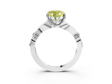 White gold Fancy Yellow Heart  Solitaire Diamond Twisted Band with Four-Prong Setting_62