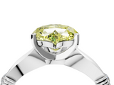 White gold Fancy Yellow Heart  Solitaire Diamond Twisted Band with Four-Prong Setting_63
