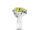 White gold Fancy Yellow Heart  Solitaire Diamond Twisted Band with Four-Prong Setting_64