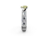 White gold Fancy Yellow Heart  Solitaire Diamond with Pave and Channel Set Band_76