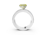 White gold Fancy Yellow Heart  Solitaire Diamond with Pave and Channel Set Band_77