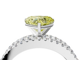 White gold Fancy Yellow Heart  Solitaire Diamond with Pave and Channel Set Band_78