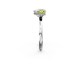 White gold Fancy Yellow Heart  Solitaire Engagement Ring with Cathedral Band and Four-Prong Setting_22