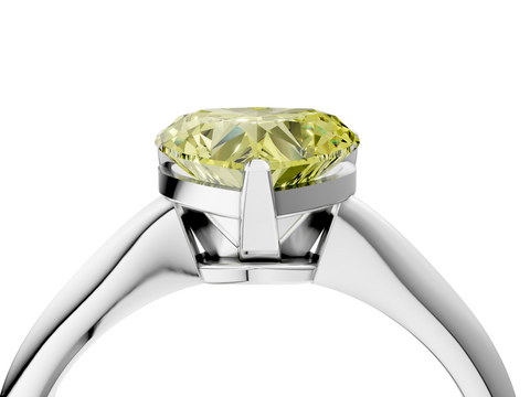 White gold Fancy Yellow Heart  Solitaire Engagement Ring with Classic Band and Four-Prong Setting_74