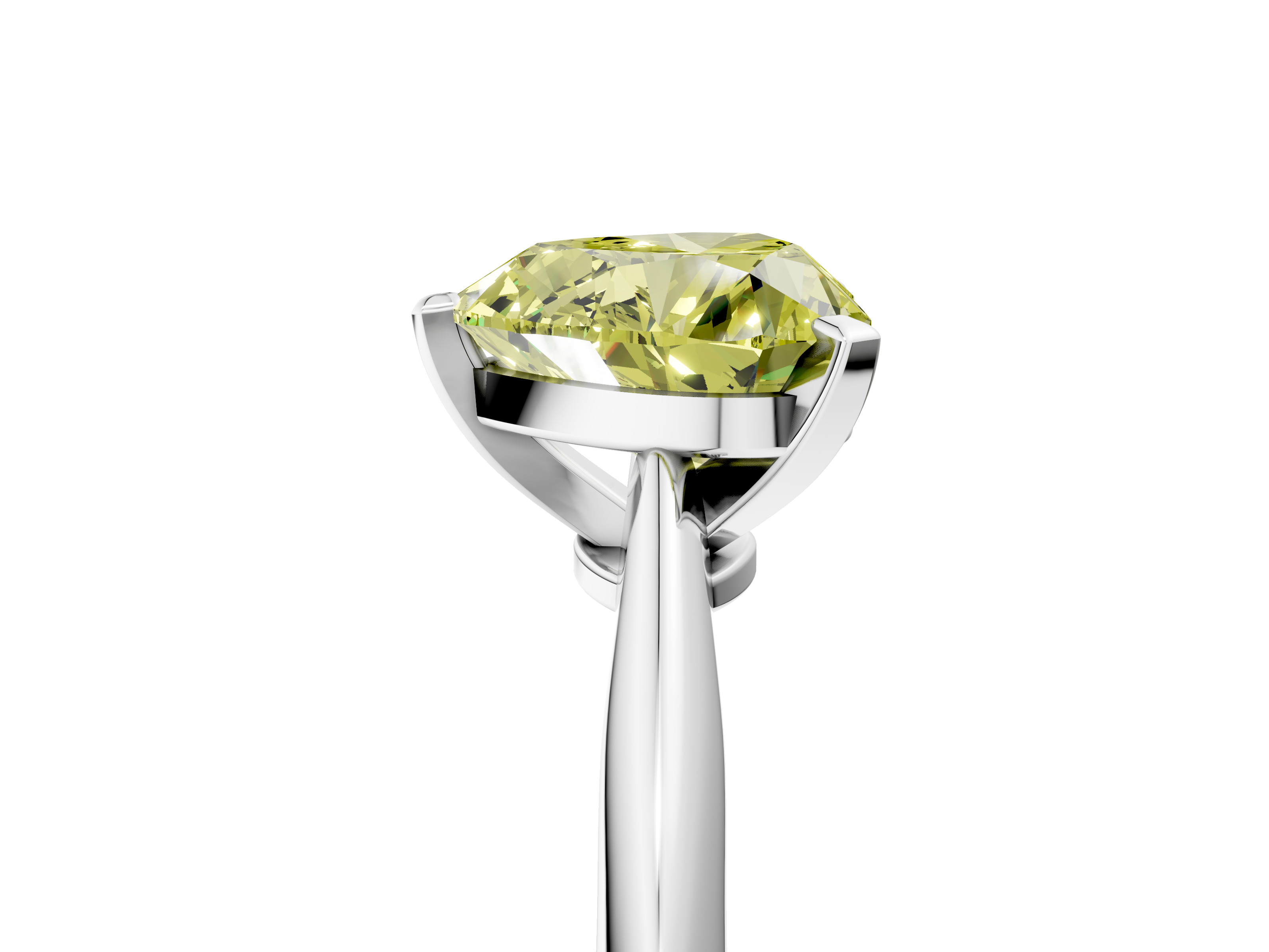 White gold Fancy Yellow Heart  Solitaire Engagement Ring with Classic Band and Four-Prong Setting_75