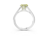 White gold Fancy Yellow Heart  Solitaire Engagement Ring with Four-Prong Setting and Classic Band 4