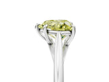 White gold Fancy Yellow Heart  Solitaire Engagement Ring with Four-Prong Setting and Classic Band