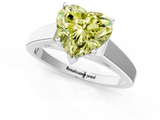 White gold Fancy Yellow Heart  Solitaire Engagement Ring with Four-Prong Setting and Tapered Band_4