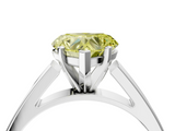 White gold Fancy Yellow Heart  Solitaire Engagement Ring with Four-Prong Setting and Tapered Band_7