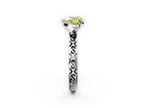 White gold Fancy Yellow Heart  Solitaire Engagement Ring with Scrollwork Band and Four-Prong Setting_150