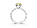 White gold Fancy Yellow Heart  Solitaire Engagement Ring with Scrollwork Band and Four-Prong Setting_153
