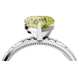 White gold Fancy Yellow Heart  Solitaire Engagement Ring with Scrollwork Band and Four-Prong Setting_154