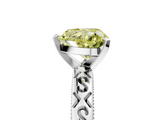 White gold Fancy Yellow Heart  Solitaire Engagement Ring with Scrollwork Band and Four-Prong Setting_155