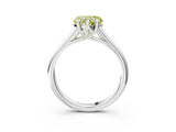 White gold Fancy Yellow Heart  Solitaire Engagement Ring with Six-Prong Setting and Classic Band 4