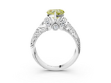 White gold Fancy Yellow Heart  Solitaire Filigree Engagement Ring with Halo and Prong Setting_66
