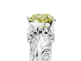White gold Fancy Yellow Heart  Solitaire Filigree Engagement Ring with Halo and Prong Setting_68
