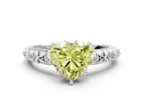 White gold Fancy Yellow Heart  Solitaire Floral Milgrain Engagement Ring_49
