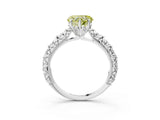 White gold Fancy Yellow Heart  Solitaire Floral Milgrain Engagement Ring_52