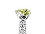 White gold Fancy Yellow Heart  Solitaire Floral Milgrain Engagement Ring_58