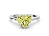 White gold Fancy Yellow Heart  Solitaire Heart Prong Engagement Ring with Tapered Band_55