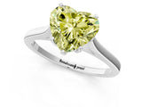 White gold Fancy Yellow Heart  Solitaire Heart Prong Engagement Ring with Tapered Band_56