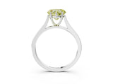 White gold Fancy Yellow Heart  Solitaire Heart Prong Engagement Ring with Tapered Band_58