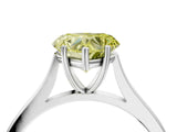 White gold Fancy Yellow Heart  Solitaire Heart Prong Engagement Ring with Tapered Band_59