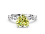 White gold Fancy Yellow Heart  Solitaire Marquise Side Stone Prong Setting Ring_61