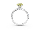 White gold Fancy Yellow Heart  Solitaire Marquise Side Stone Prong Setting Ring_64