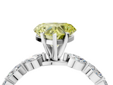 White gold Fancy Yellow Heart  Solitaire Marquise Side Stone Prong Setting Ring_65