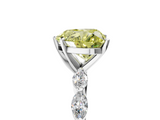 White gold Fancy Yellow Heart  Solitaire Marquise Side Stone Prong Setting Ring_66