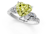 White gold Fancy Yellow Heart  Solitaire Marquise Twist Band with Six-Prong Setting_56