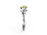 White gold Fancy Yellow Heart  Solitaire Marquise Twist Band with Six-Prong Setting_57