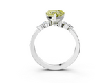 White gold Fancy Yellow Heart  Solitaire Marquise Twist Band with Six-Prong Setting_58