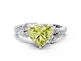 White gold Fancy Yellow Heart  Solitaire Marquise Twist Band with Six-Prong Setting_59