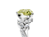 White gold Fancy Yellow Heart  Solitaire Marquise Twist Band with Six-Prong Setting_64