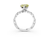 White gold Fancy Yellow Heart  Solitaire Milgrain Diamond Engagement Ring with Bezel and Marquise Band_151