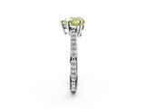 White gold Fancy Yellow Heart  Solitaire Pavé Band Prong Setting Ring_22